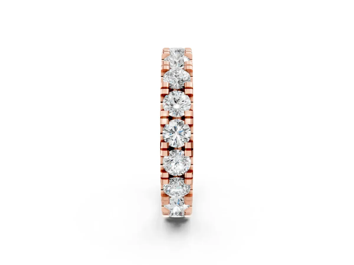 Round Diamond Full Eternity Band with U-Prong Setting Rose gold