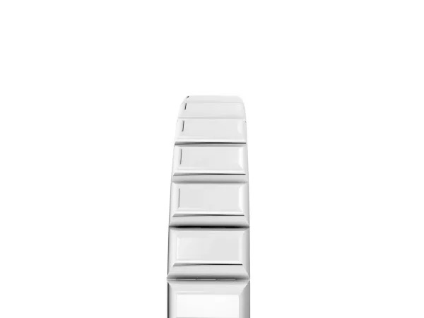 White Gold Ribbed Eternity Band Platinum