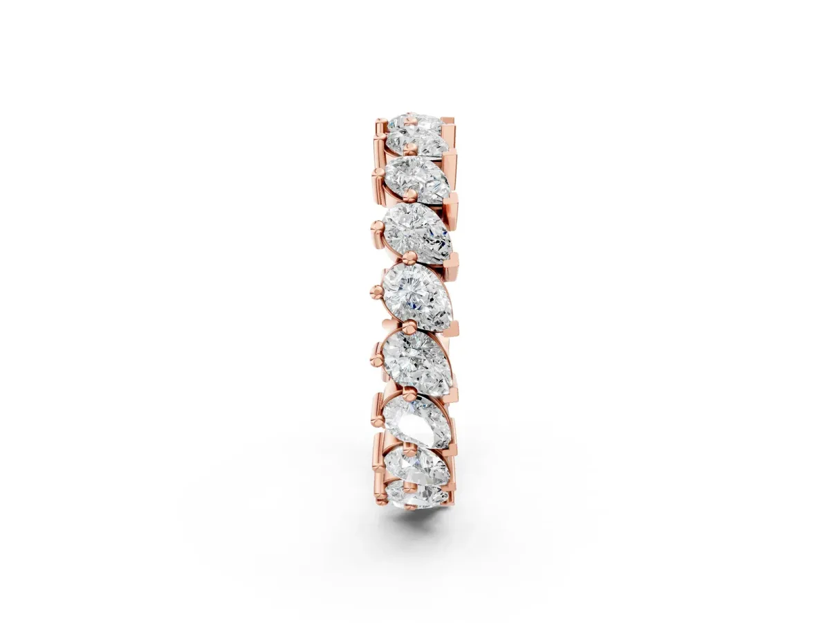 Pear Diamond Full Eternity Band with Shared Prong Setting Rose gold