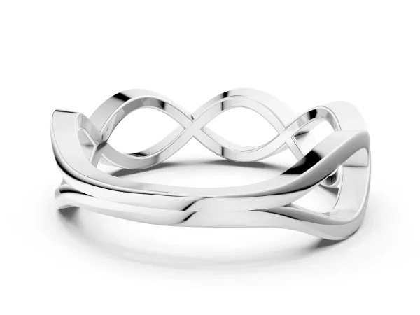 Twisted Infinity Plain Band White gold
