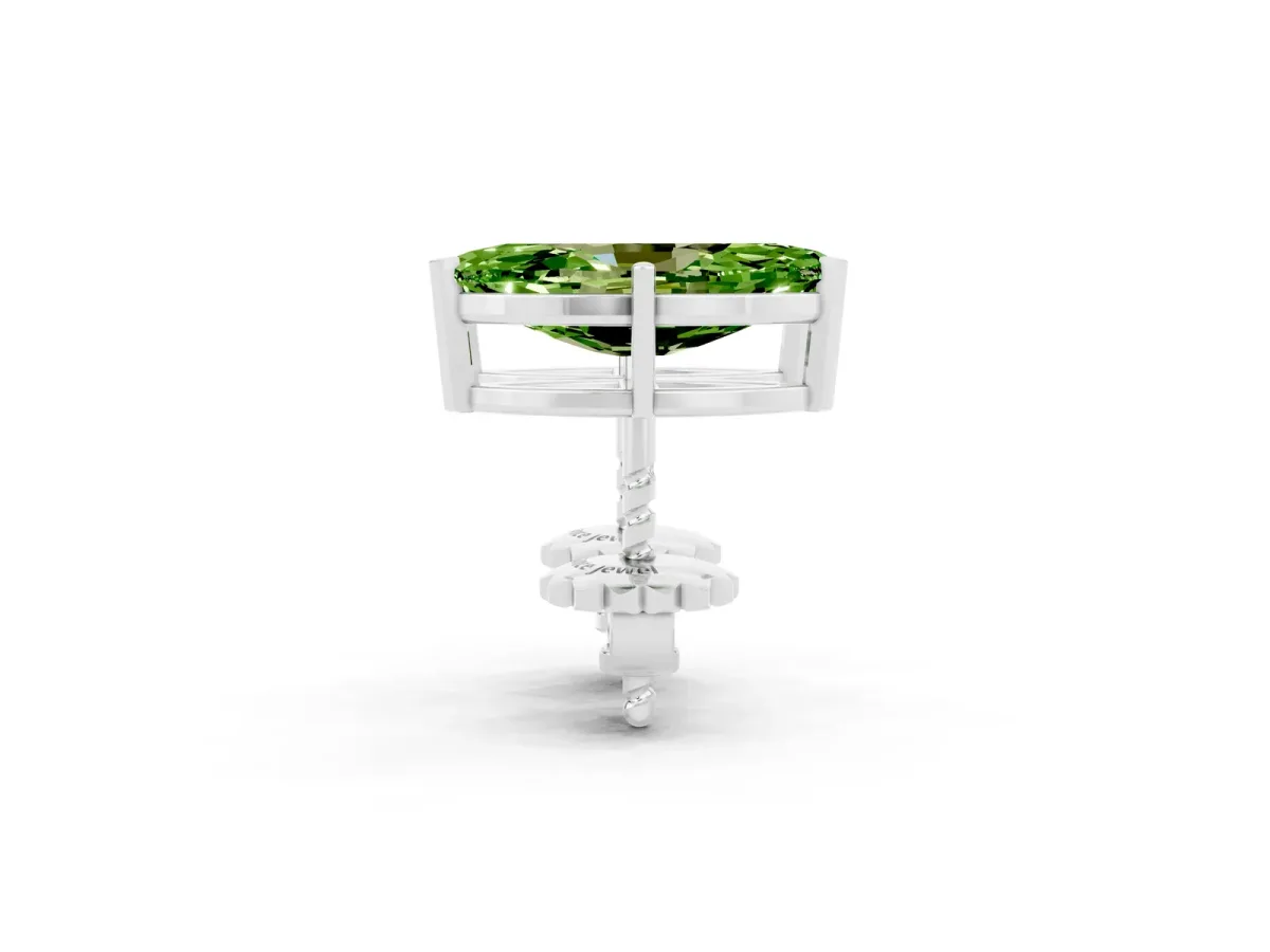 Marquise Cut Peridot Stud Earrings Platinum