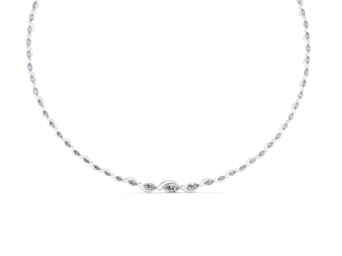 Marquise Diamond Riviera Necklace White gold