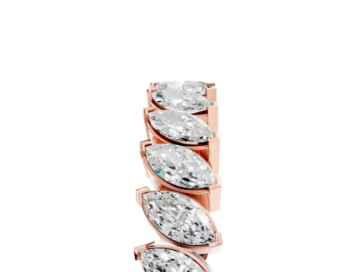 Marquise Diamond Shared Prong Full Eternity Band Rose gold