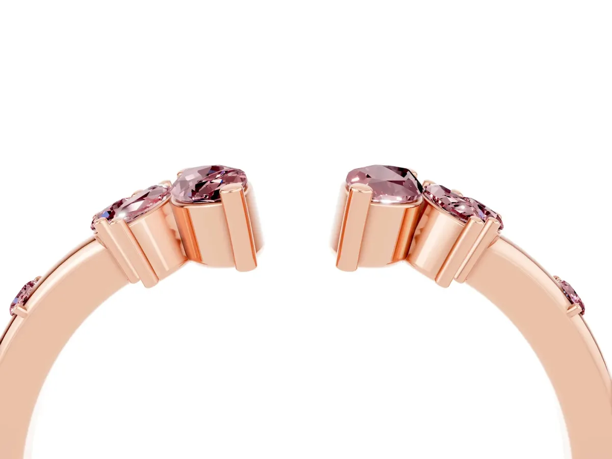 Open Marquise Cluster Morganite Band with Prong Setting Rose gold