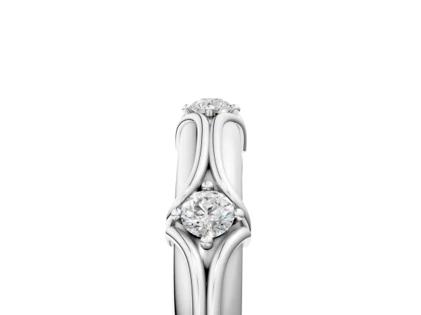 Round Diamond Prong Set Milgrain Eternity Band Platinum