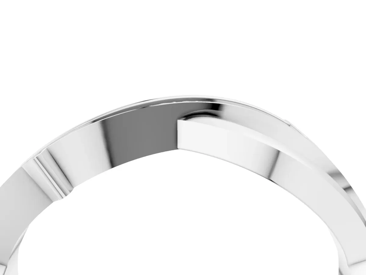 Pavé Round Diamond Twist Band with Channel Setting Silver