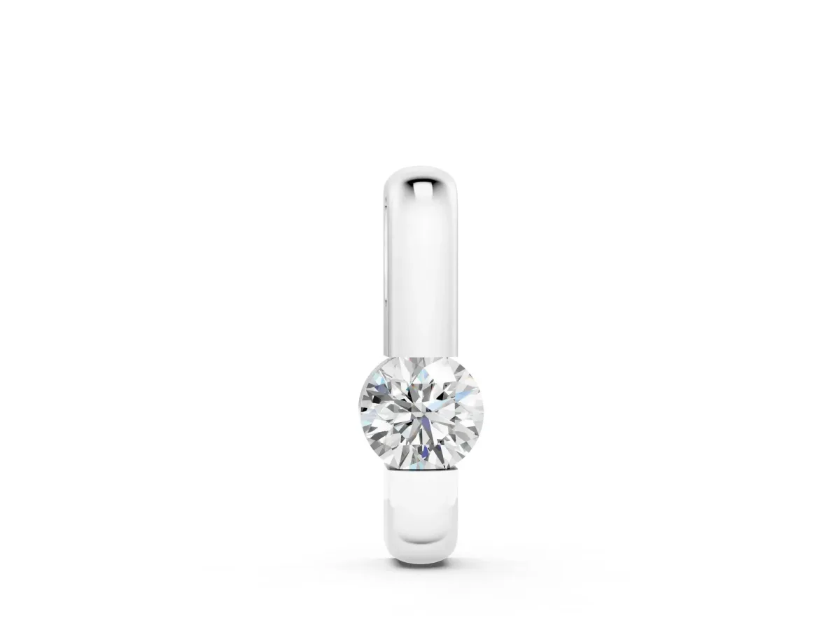 Round Bezel-Set Diamond Pendant White gold