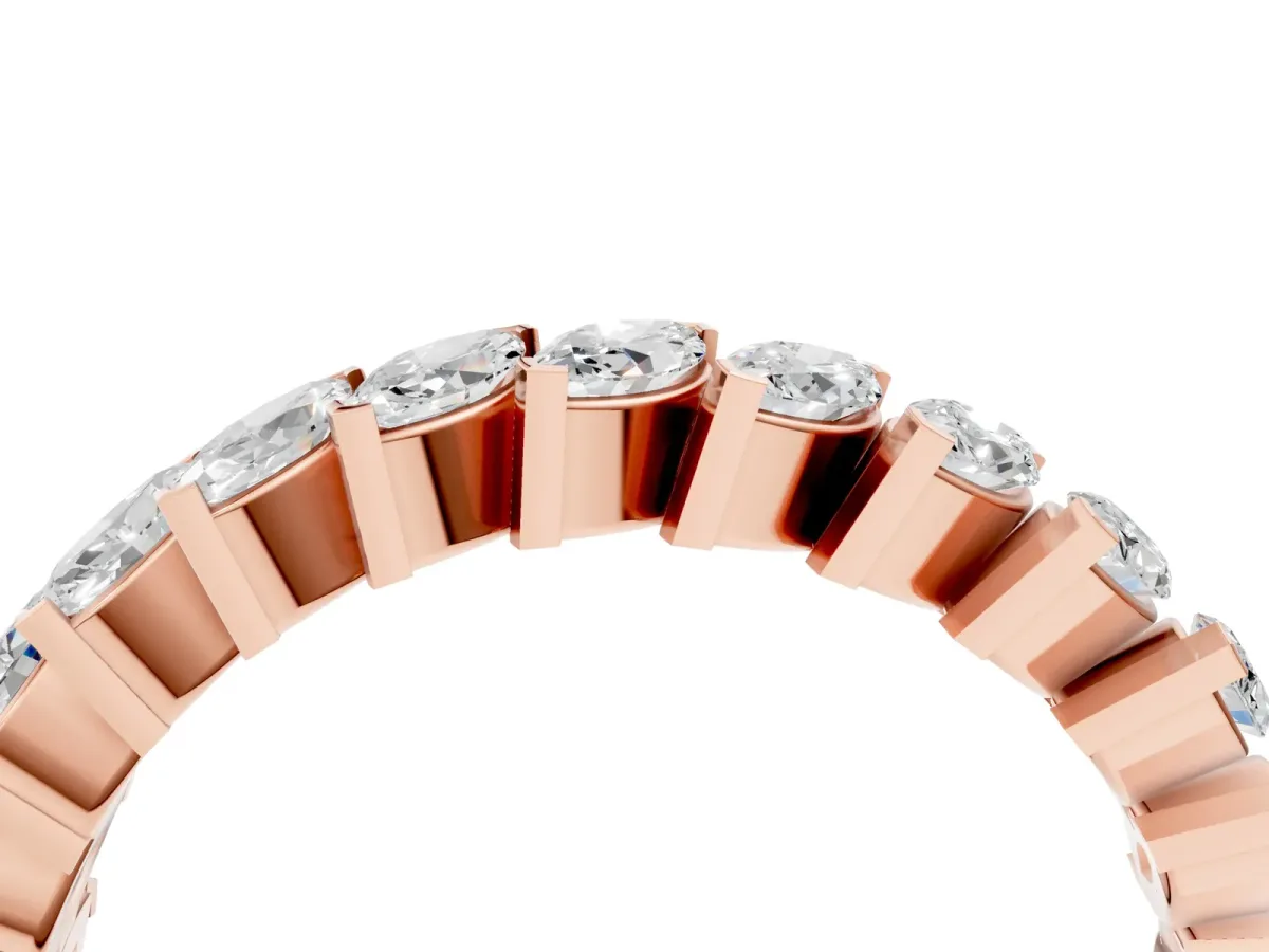 Marquise Diamond Shared Prong Full Eternity Band Rose gold