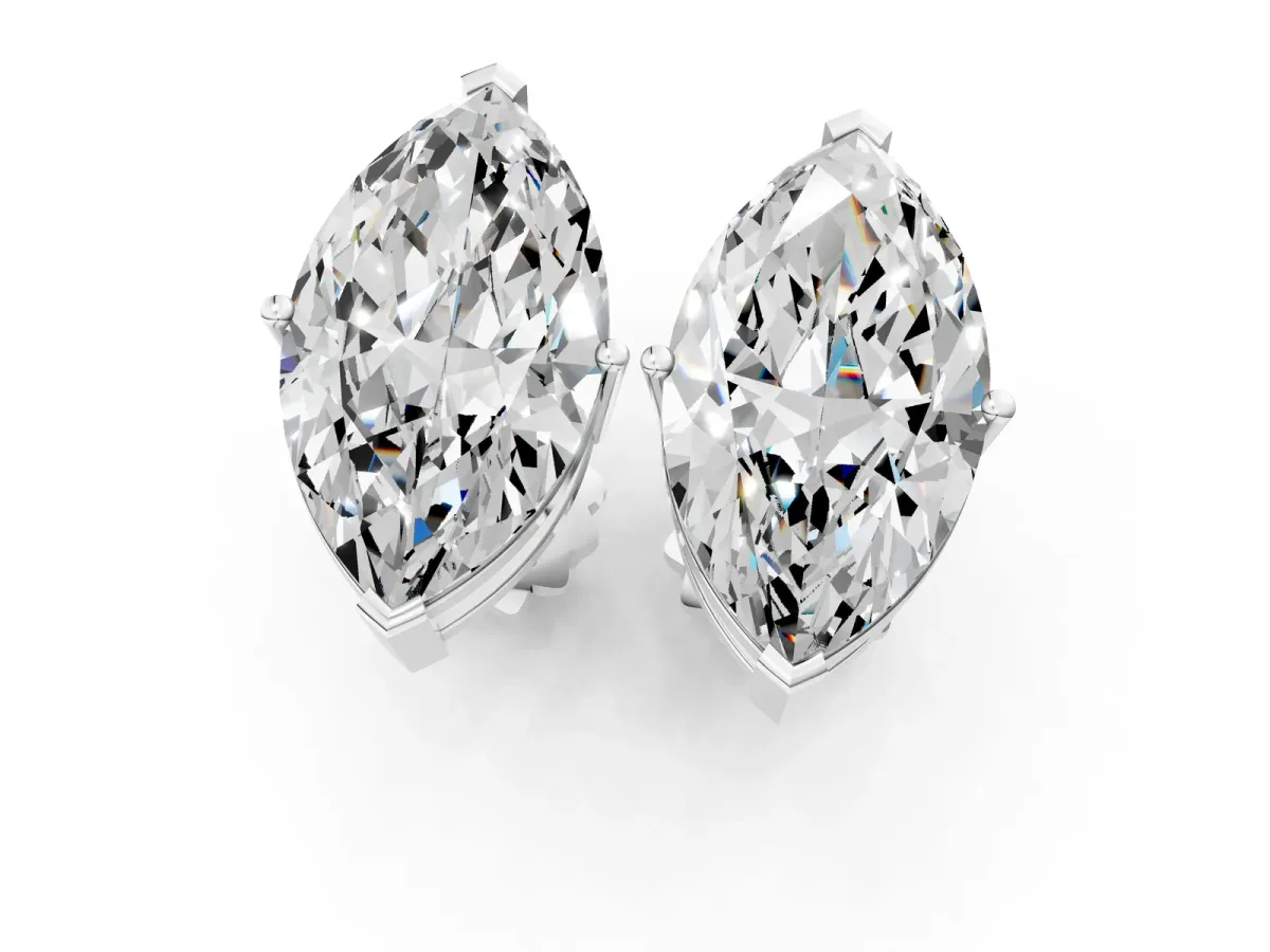 Marquise Cut Diamond Stud Earrings Platinum