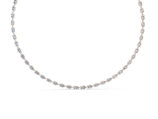 Marquise Diamond Tennis Necklace Rose gold
