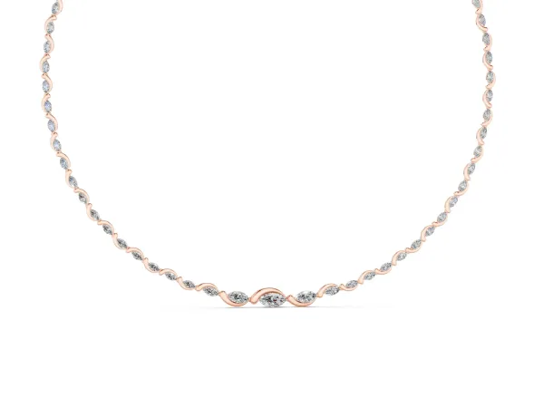Marquise Diamond Riviera Necklace Rose gold