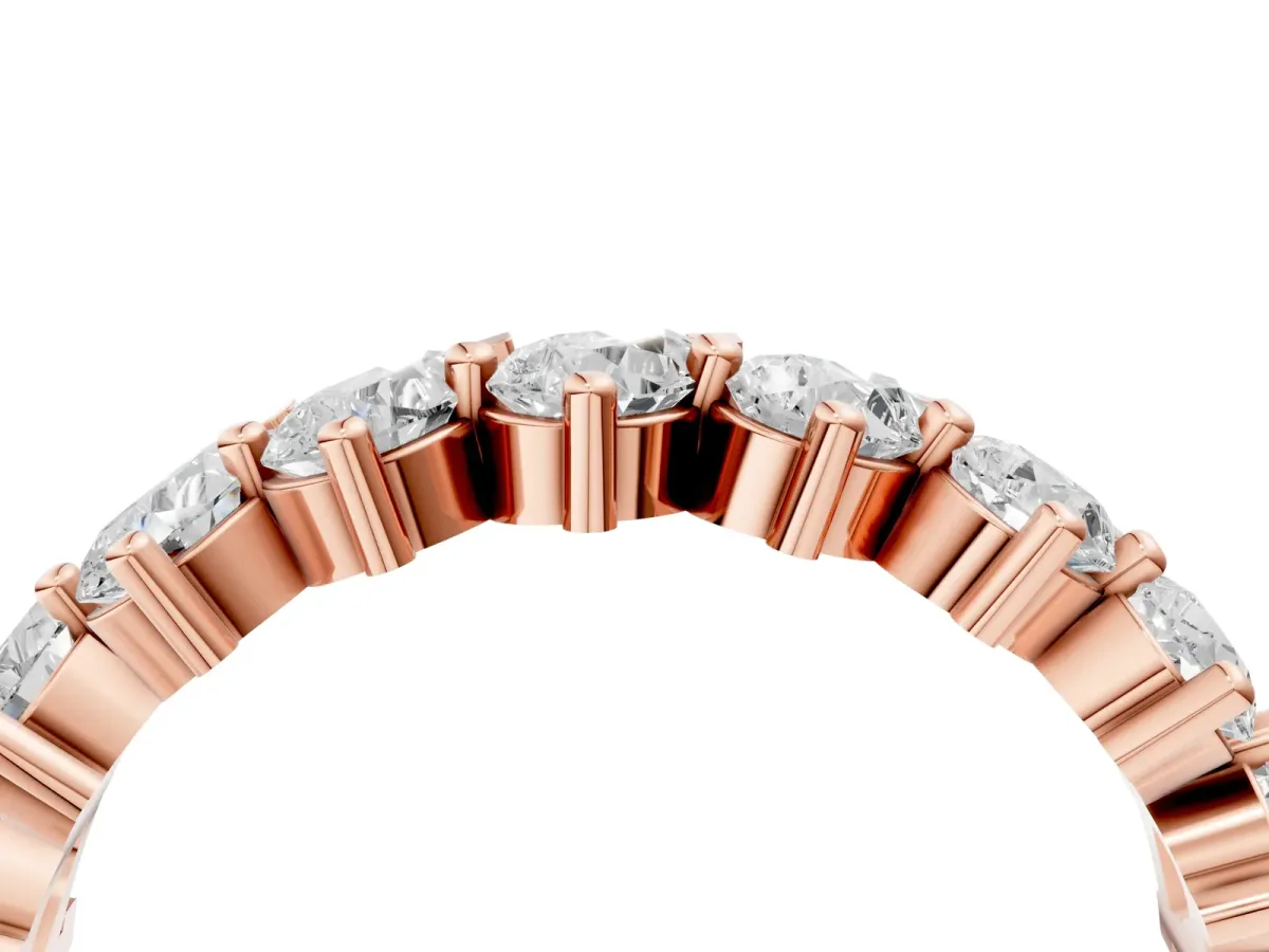 Pear Diamond Full Eternity Band with Shared Prong Setting Rose gold