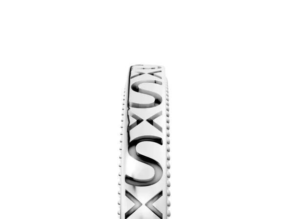 Vintage Engraved Milgrain Band White gold