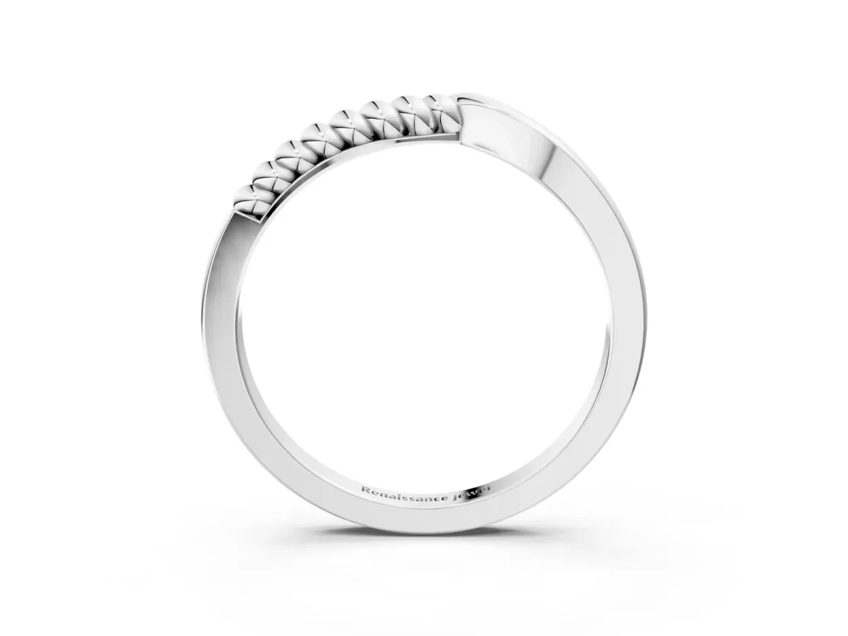Twisted Solitaire Round Cut Knife Edge Prong Ring Silver
