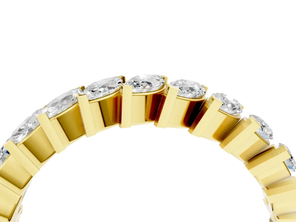 Marquise Diamond Shared Prong Full Eternity Band Yellow gold