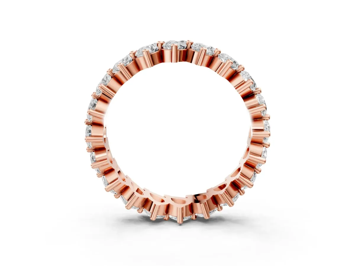 Pear Diamond Full Eternity Band with Shared Prong Setting Rose gold