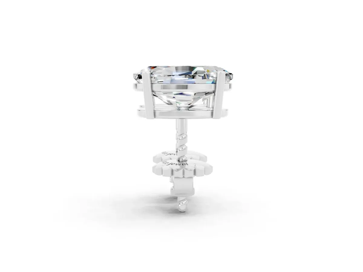 Oval Cut Moissanite Stud Earrings White gold