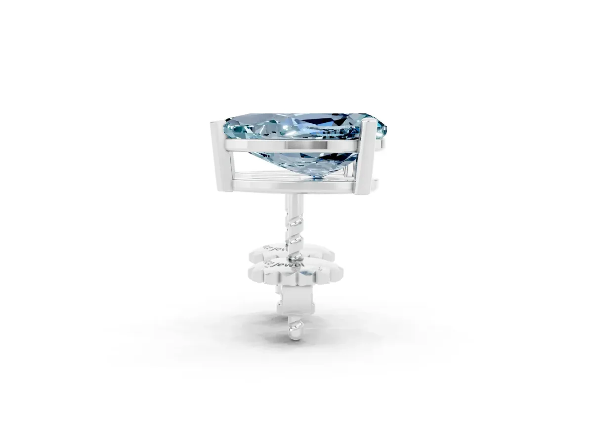 Pear Cut Aquamarine Stud Earrings Platinum