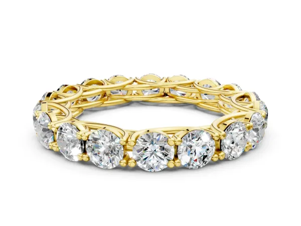Round Diamond Woven Full Eternity Band Yellow gold