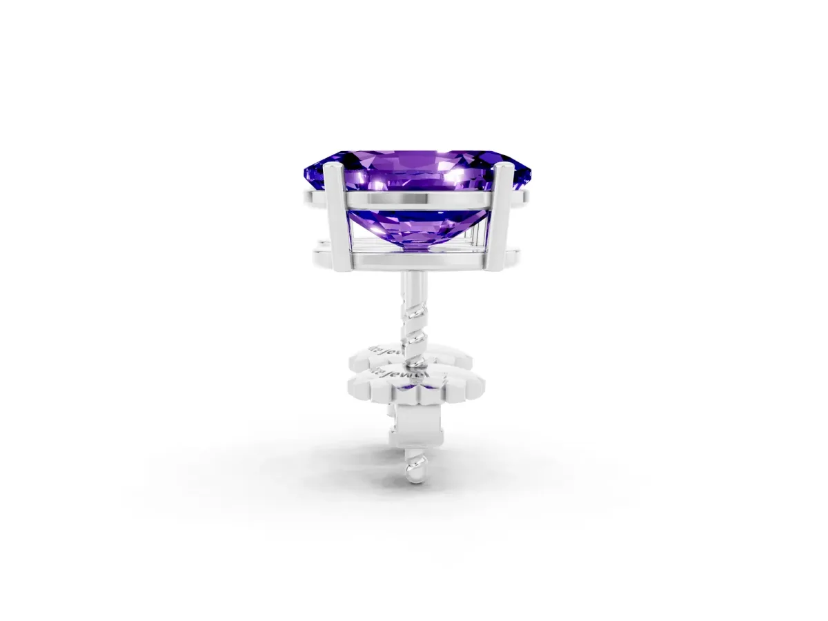 Oval Cut Tanzanite Stud Earrings White gold