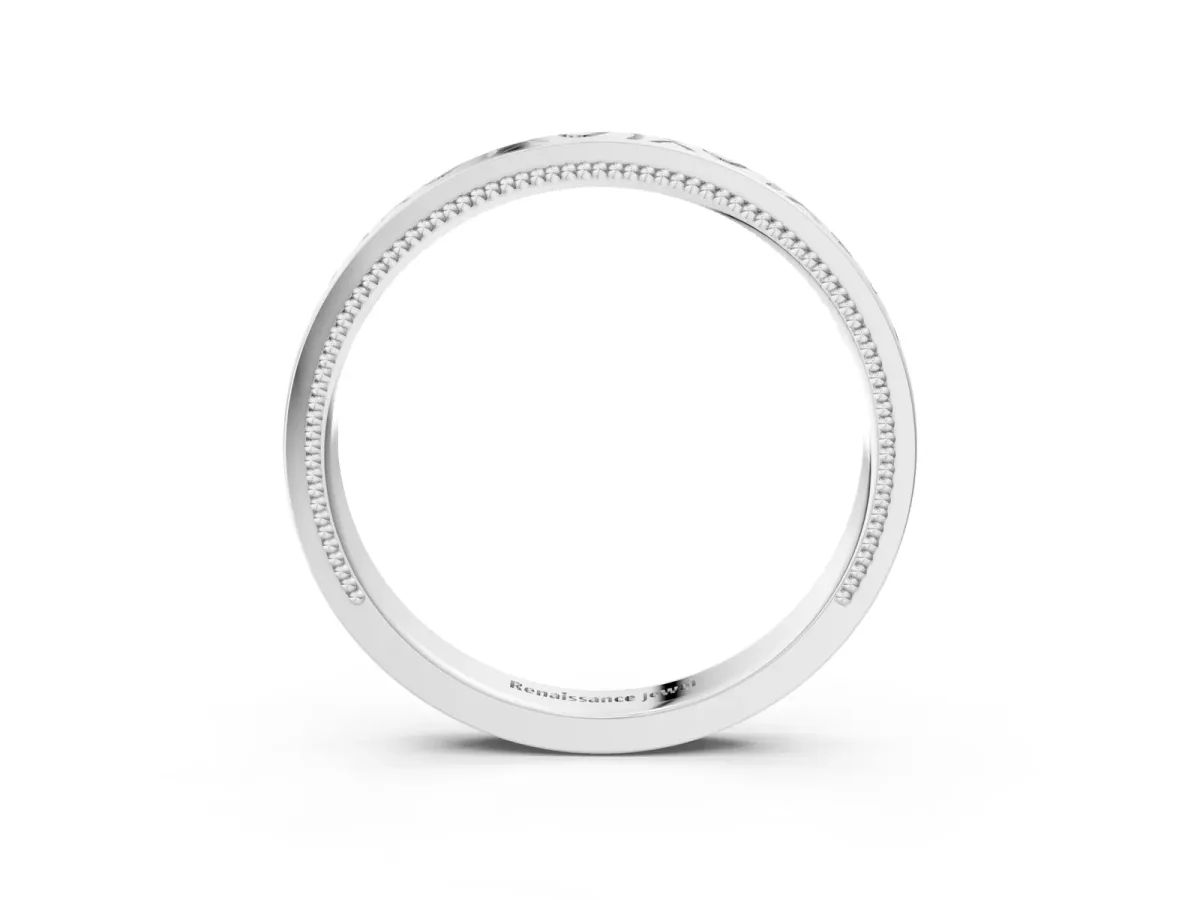 Vintage Engraved Milgrain Band Silver