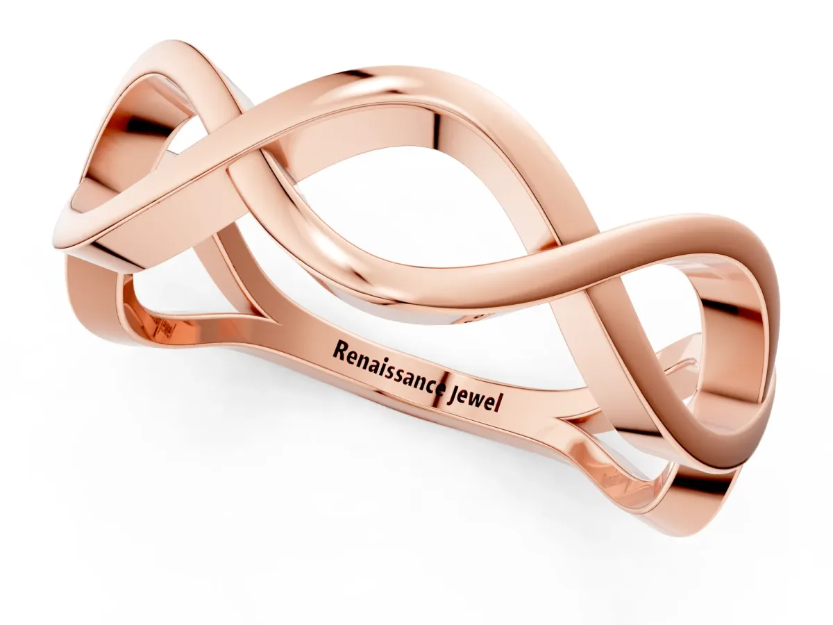Twisted Infinity Plain Band Rose gold