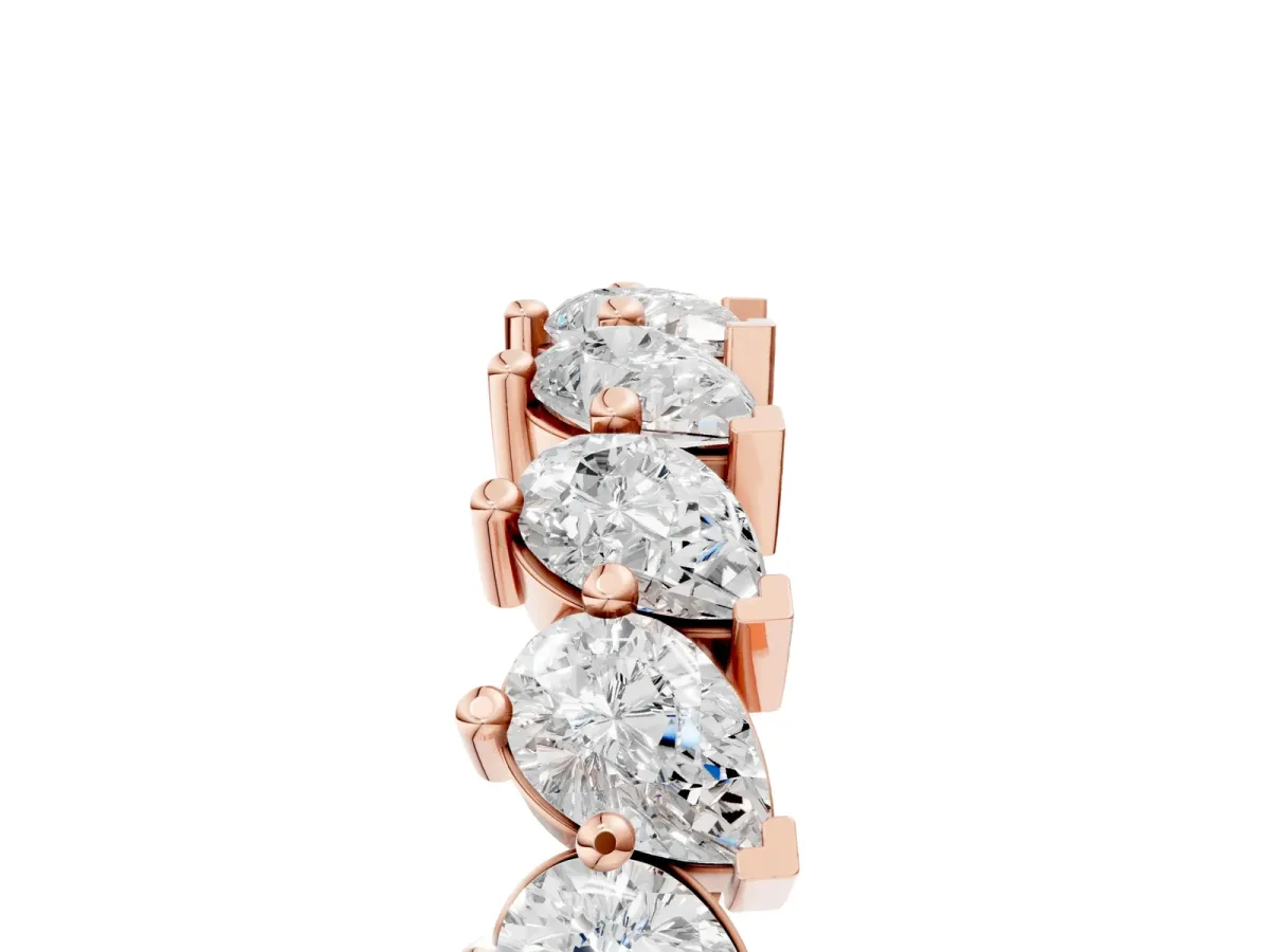 Pear Diamond Full Eternity Band with Shared Prong Setting Rose gold