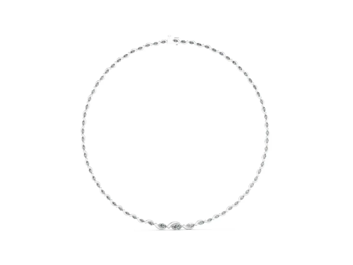 Marquise Diamond Riviera Necklace White gold