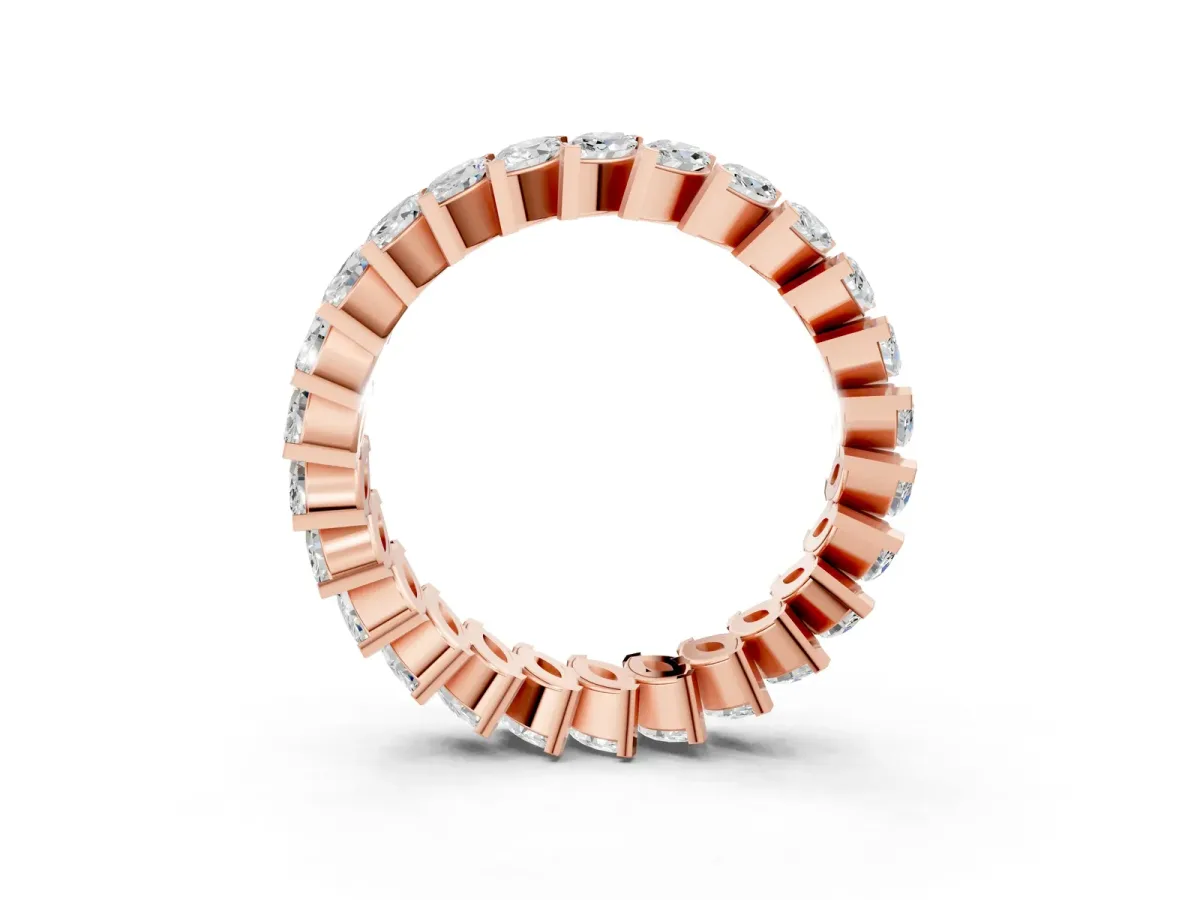 Marquise Diamond Shared Prong Full Eternity Band Rose gold
