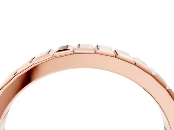 White Gold Ribbed Eternity Band Rose gold
