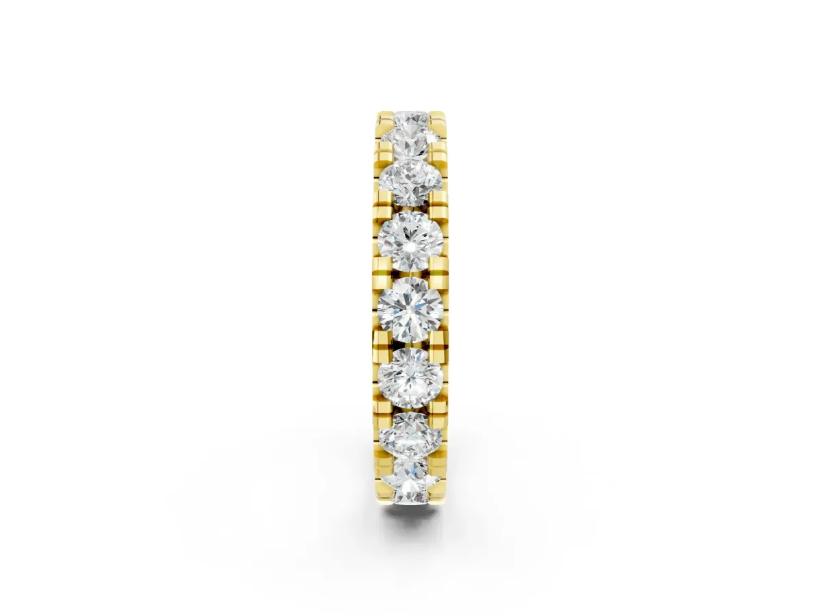 Round Diamond Full Eternity Band with U-Prong Setting Yellow gold