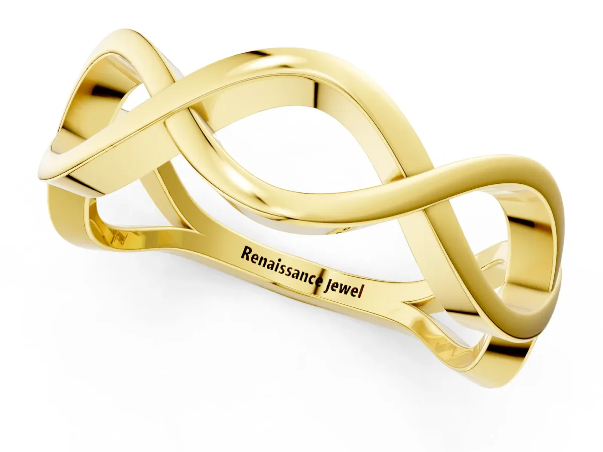 Twisted Infinity Plain Band Yellow gold