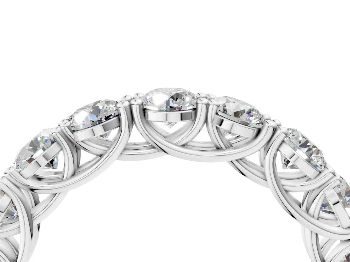 Round Diamond Woven Full Eternity Band White gold